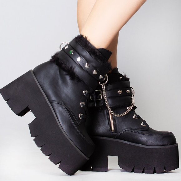 Demonia - ASH 57 Wicked Games Black Platform Boots - Picture 6 of 7